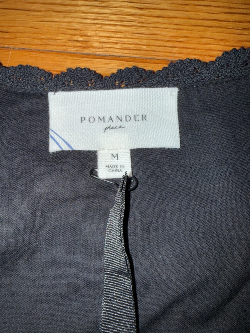 Pomander Place Black Lace-Trim Mini dress, size medium NWT - Picture 2 of 4